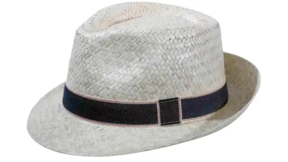 Fedora Strohhut aus Naturstroh mit schwarzem Rebsband