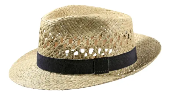 Strohhut Fedora Bogart mit Ventilation|