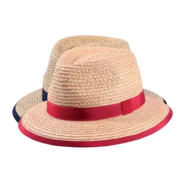 Sommerhut Fedora Raffia mit Rebsband in Fuchsia oder Navy|Sommerhut Fedora Raffia mit Rebsband in Fuchsia oder Navy|Sommerhut Fedora Raffia mit Rebsband in Fuchsia oder Navy