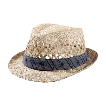 Trilby Strohhut mit Edelweissband in Natur