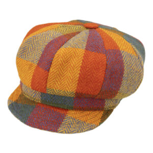 Balllonkappe Harris Tweed buntes Karo Fischgrät – hochwertige Kopfbedeckung von Fiebig bei Hut Factory Schweiz