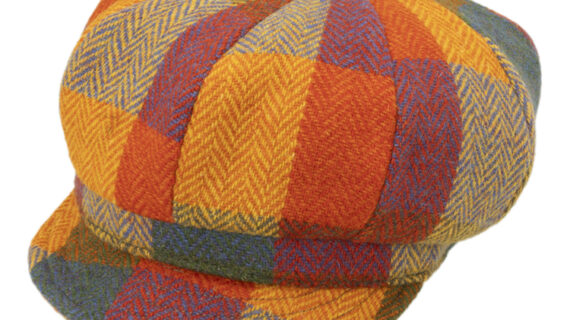 Balllonkappe Harris Tweed buntes Karo Fischgrät – hochwertige Kopfbedeckung von Fiebig bei Hut Factory Schweiz
