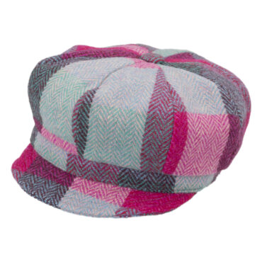 Balllonkappe Harris Tweed buntes Karo Fischgrät – hochwertige Kopfbedeckung von Fiebig bei Hut Factory Schweiz