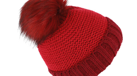 Strickmütze zweifarbig mit Kunstfellbommel – hochwertige Kopfbedeckung von Fiebig bei Hut Factory Schweiz