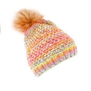 Strickmütze mit Kunstfellbommel melange – hochwertige Kopfbedeckung von Fiebig bei Hut Factory Schweiz