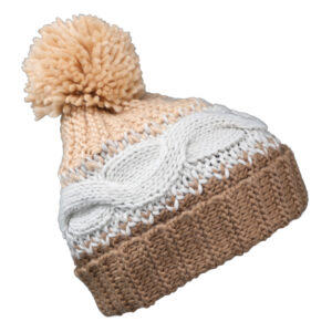 Strickmütze mit Pompon dreifarbig – hochwertige Kopfbedeckung von Fiebig bei Hut Factory Schweiz