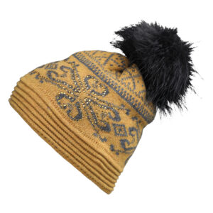 Strickmütze mit Kunstfellbommel zweifarbig – hochwertige Kopfbedeckung von Fiebig bei Hut Factory Schweiz