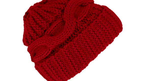 Strickmütze mit Umschlag uni