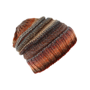 Strickmütze mit Umschlag Wolle melange