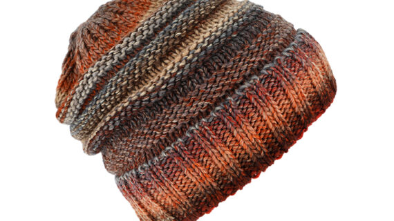 Strickmütze mit Umschlag Wolle melange