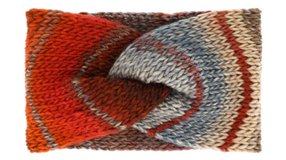 Strickstirnband melange gedreht