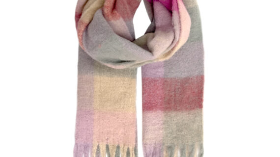 Schal gewebt mehfarbiges Karo mit Fransen – hochwertige Kopfbedeckung von Fiebig bei Hut Factory Schweiz