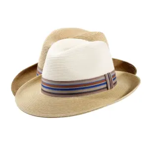 Sommerhut Fedora Bogart aus Papierstroh in écru und camel|Sommerhut Fedora Bogart aus Papierstroh in camel|Sommerhut Fedora Bogart aus Papierstroh in écru