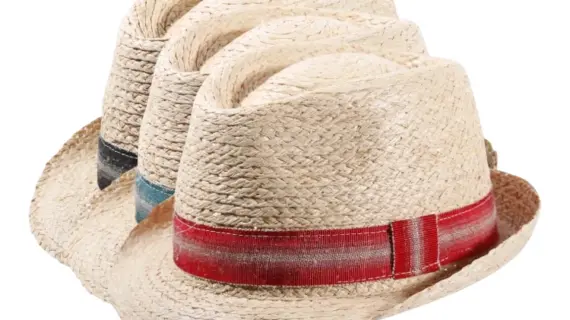 Rot oder Petrol|Strohhut Trilby Raffia mit Leinenband in Schwarz