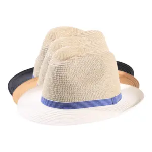 Zweifarbiger Fedora Sommerhut Paper Jeansband Schwarz Natur Tabak|Zweifarbiger Fedora Sommerhut Paper Jeansband Schwarz Natur Tabak|Zweifarbiger Fedora Sommerhut Paper Jeansband Schwarz Natur Tabak|Zweifarbiger Fedora Sommerhut Paper Jeansband Schwarz Natur Tabak||||