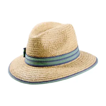 roter oder blauer Garnitur|Sommerhut Fedora aus Raffia mit rosa