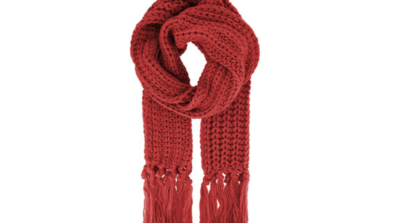 Strickschal uni breite Rippe