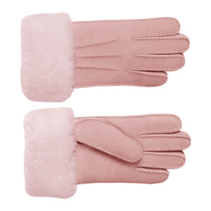 Handschuhe Schafsleder mit Fellumschlag