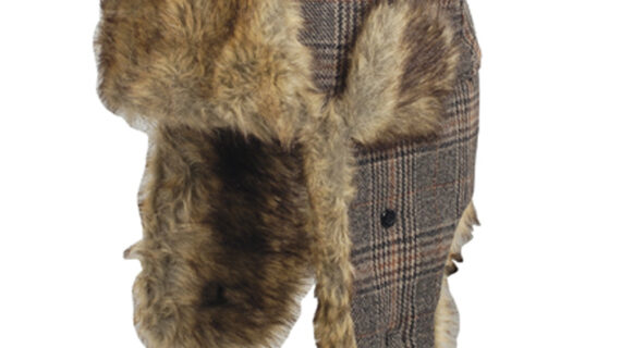 Chapka gemustert mit Kunstfell