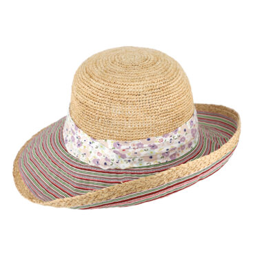 Strohhut Glocke Raffia Crochet mit Stoffkrempe – hochwertige Kopfbedeckung von Fiebig bei Hut Factory Schweiz