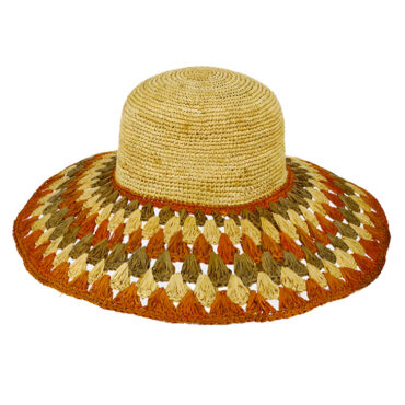 Strohhut Glocke Raffia natur Krempe mehrfarbig geflochten – hochwertige Kopfbedeckung von Fiebig bei Hut Factory Schweiz