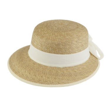 Strohhut Schute uni Chiffonband mit Einfass UV-Schutz – hochwertige Kopfbedeckung von Fiebig bei Hut Factory Schweiz