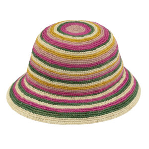 Strohhut Glocke Raffia gestreift – hochwertige Kopfbedeckung von Fiebig bei Hut Factory Schweiz