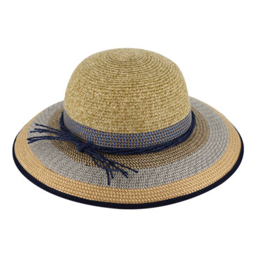 Papierhut Glocke Blockstreifen melange – hochwertige Kopfbedeckung von Fiebig bei Hut Factory Schweiz