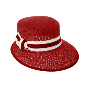 Papierhut Schute uni mit zweifarbigem Ripsband – hochwertige Kopfbedeckung von Fiebig bei Hut Factory Schweiz