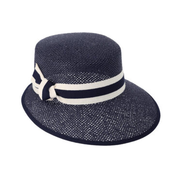 Papierhut Schute uni mit zweifarbigem Ripsband – hochwertige Kopfbedeckung von Fiebig bei Hut Factory Schweiz