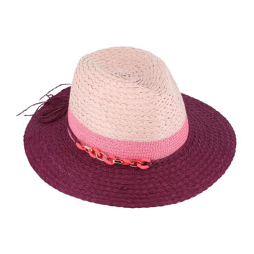 Papierhut Traveller dreifarbig mit Kettendekor – hochwertige Kopfbedeckung von Fiebig bei Hut Factory Schweiz