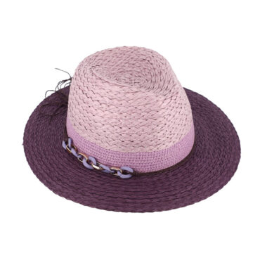 Papierhut Traveller dreifarbig mit Kettendekor – hochwertige Kopfbedeckung von Fiebig bei Hut Factory Schweiz|Papierhut Traveller dreifarbig mit Kettendekor – hochwertige Kopfbedeckung von Fiebig bei Hut Factory Schweiz