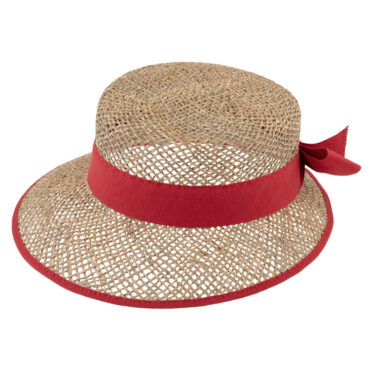 Strohhut Schute Seegras Ripsband und Einfass – hochwertige Kopfbedeckung von Fiebig bei Hut Factory Schweiz