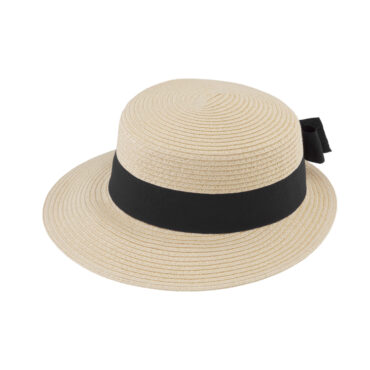 Papierhut Schute uni breites Ripsband mit Schleife – hochwertige Kopfbedeckung von Fiebig bei Hut Factory Schweiz