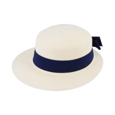 Papierhut Schute uni breites Ripsband mit Schleife – hochwertige Kopfbedeckung von Fiebig bei Hut Factory Schweiz