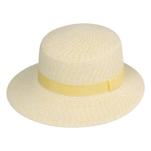 Papierhut Schute melange mit passendem Band – hochwertige Kopfbedeckung von Fiebig bei Hut Factory Schweiz