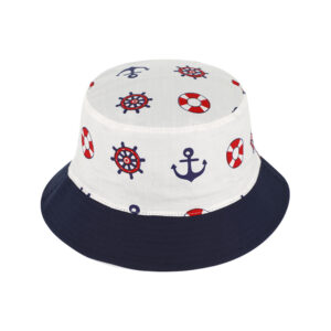 Fischerhut maritimes Muster wendbar – hochwertige Kopfbedeckung von Fiebig bei Hut Factory Schweiz