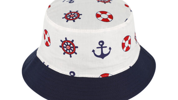 Fischerhut maritimes Muster wendbar – hochwertige Kopfbedeckung von Fiebig bei Hut Factory Schweiz