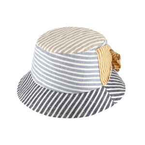 Fischerhut Leinen Patchwork gestreift mit Schleife – hochwertige Kopfbedeckung von Fiebig bei Hut Factory Schweiz|Fischerhut Leinen Patchwork gestreift mit Schleife – hochwertige Kopfbedeckung von Fiebig bei Hut Factory Schweiz