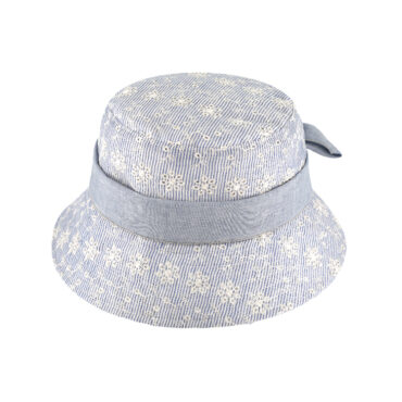 Stoffhut Leinen Blumenstickerei Schleifengarnitur – hochwertige Kopfbedeckung von Fiebig bei Hut Factory Schweiz