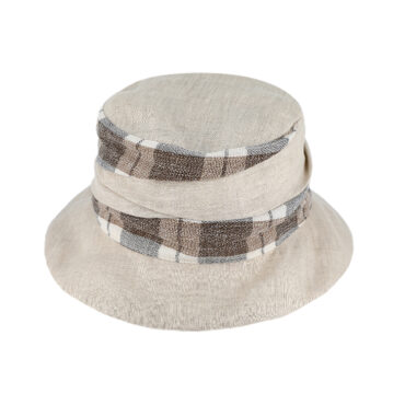 Stoffhut Leinen gerafft – hochwertige Kopfbedeckung von Fiebig bei Hut Factory Schweiz