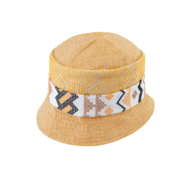 Stoffhut mit zwei gemusterten Bändern – hochwertige Kopfbedeckung von Fiebig bei Hut Factory Schweiz