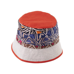 Stoffhut gemustert dreifach gerafft mit Einfass – hochwertige Kopfbedeckung von Fiebig bei Hut Factory Schweiz