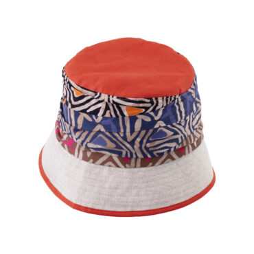 Stoffhut gemustert dreifach gerafft mit Einfass – hochwertige Kopfbedeckung von Fiebig bei Hut Factory Schweiz