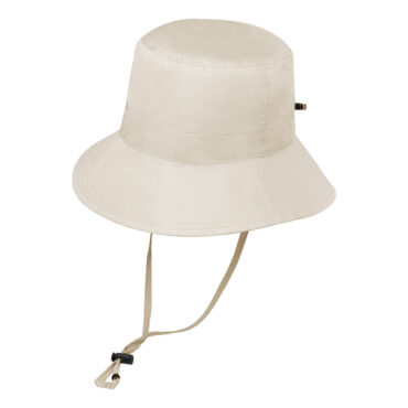 Stoffhut Bucket uni mit Kinnband wasserabweisend UV-Schutz – hochwertige Kopfbedeckung von Fiebig bei Hut Factory Schweiz