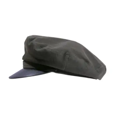 Camaret Cap aus Baumwolle mit Kunstlederschirm in Navy und Olive