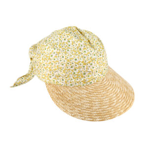 Visor Stroh mit Stoffkrone Gänseblümchen