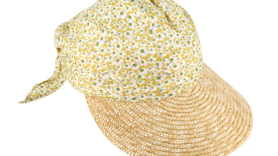 Visor Stroh mit Stoffkrone Gänseblümchen