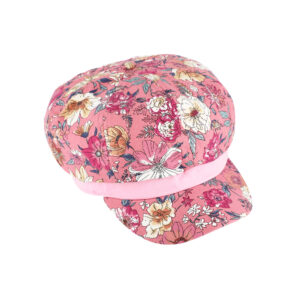 Ballonkappe Blumenmuster Steg uni