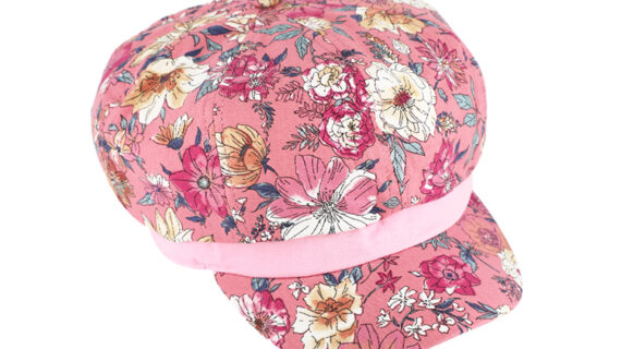 Ballonkappe Blumenmuster Steg uni